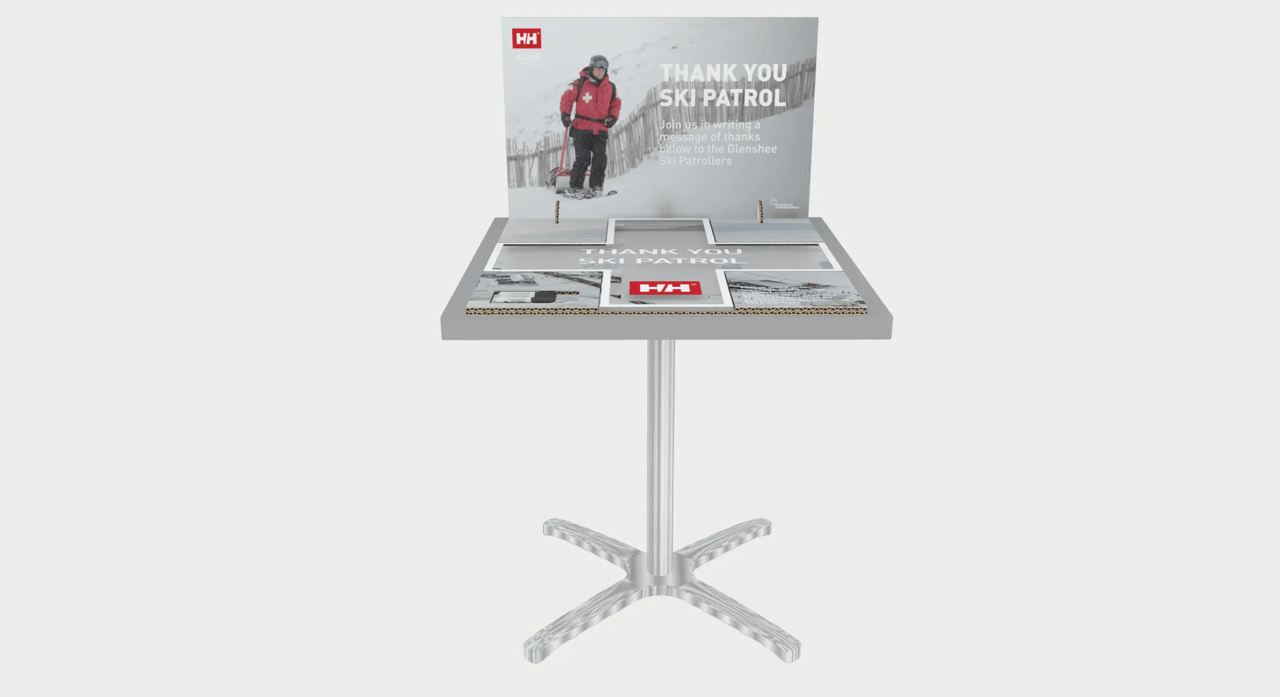 Helly Hansen Thank You Ski Patrol marketing display design - Uncontainable Design