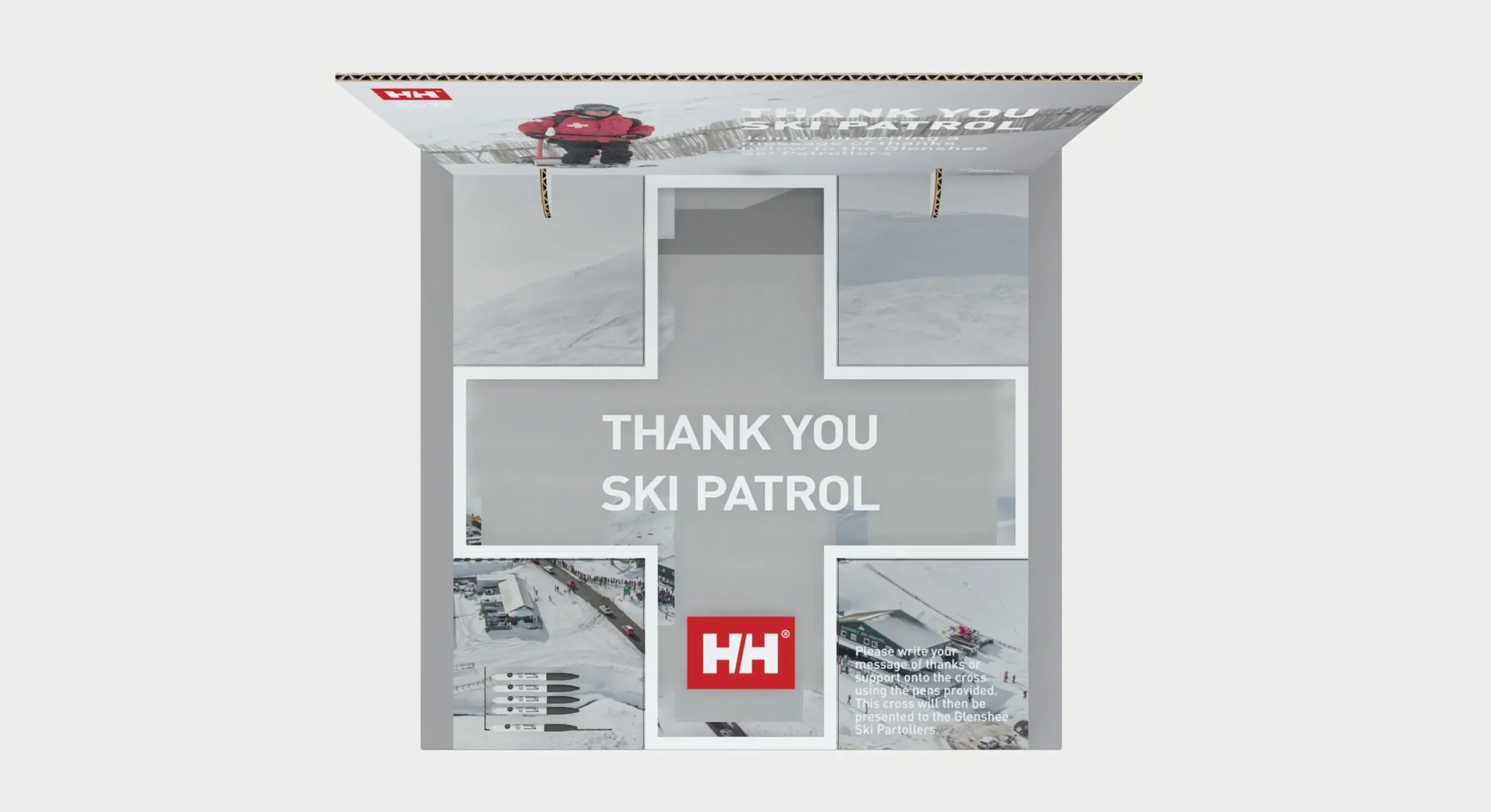 Helly Hansen Thank You Ski Patrol marketing display design - Uncontainable Design