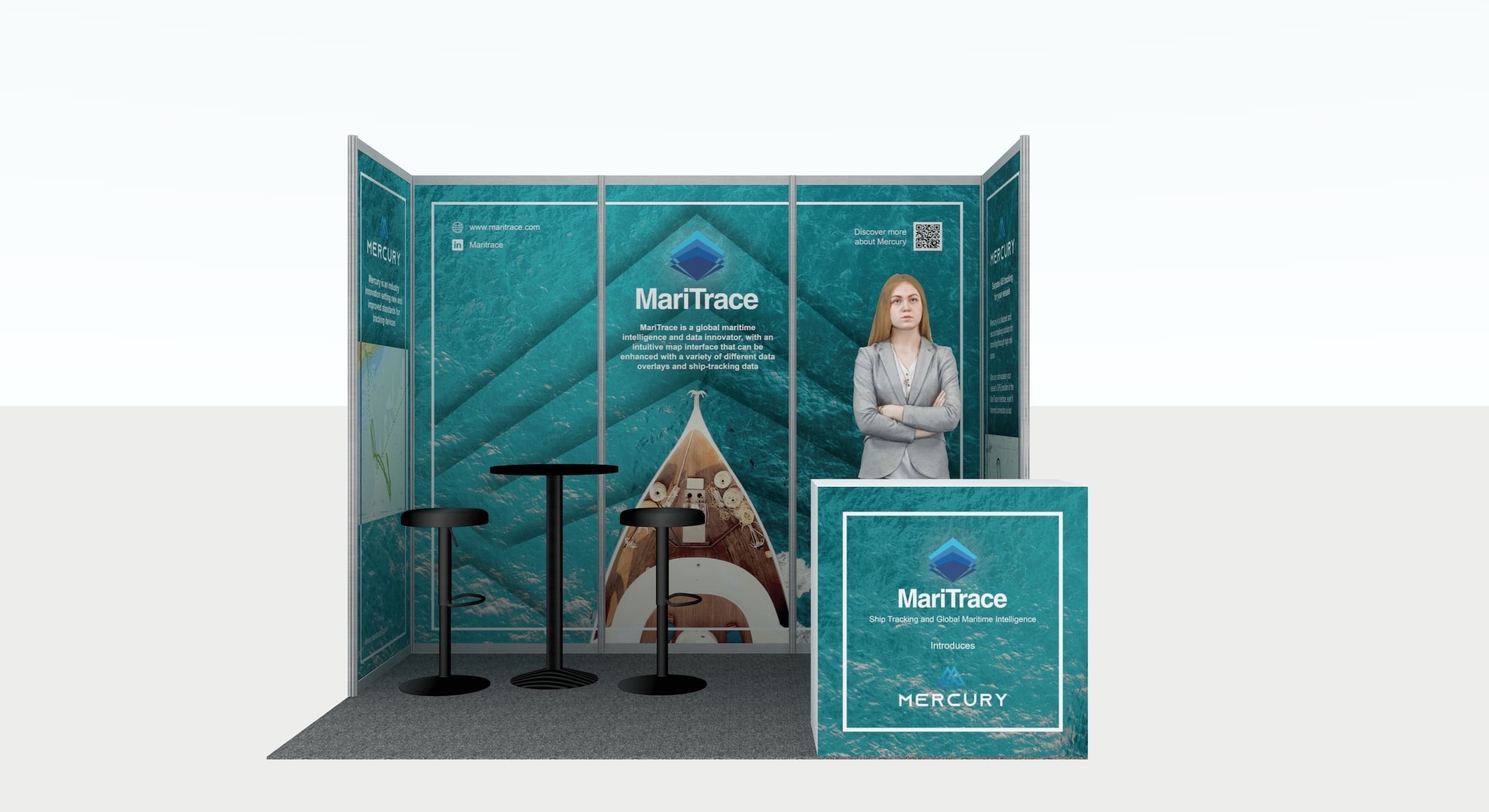 Portable exhibition stands from Uncontainable - here at the Superyacht Show in Barcelona