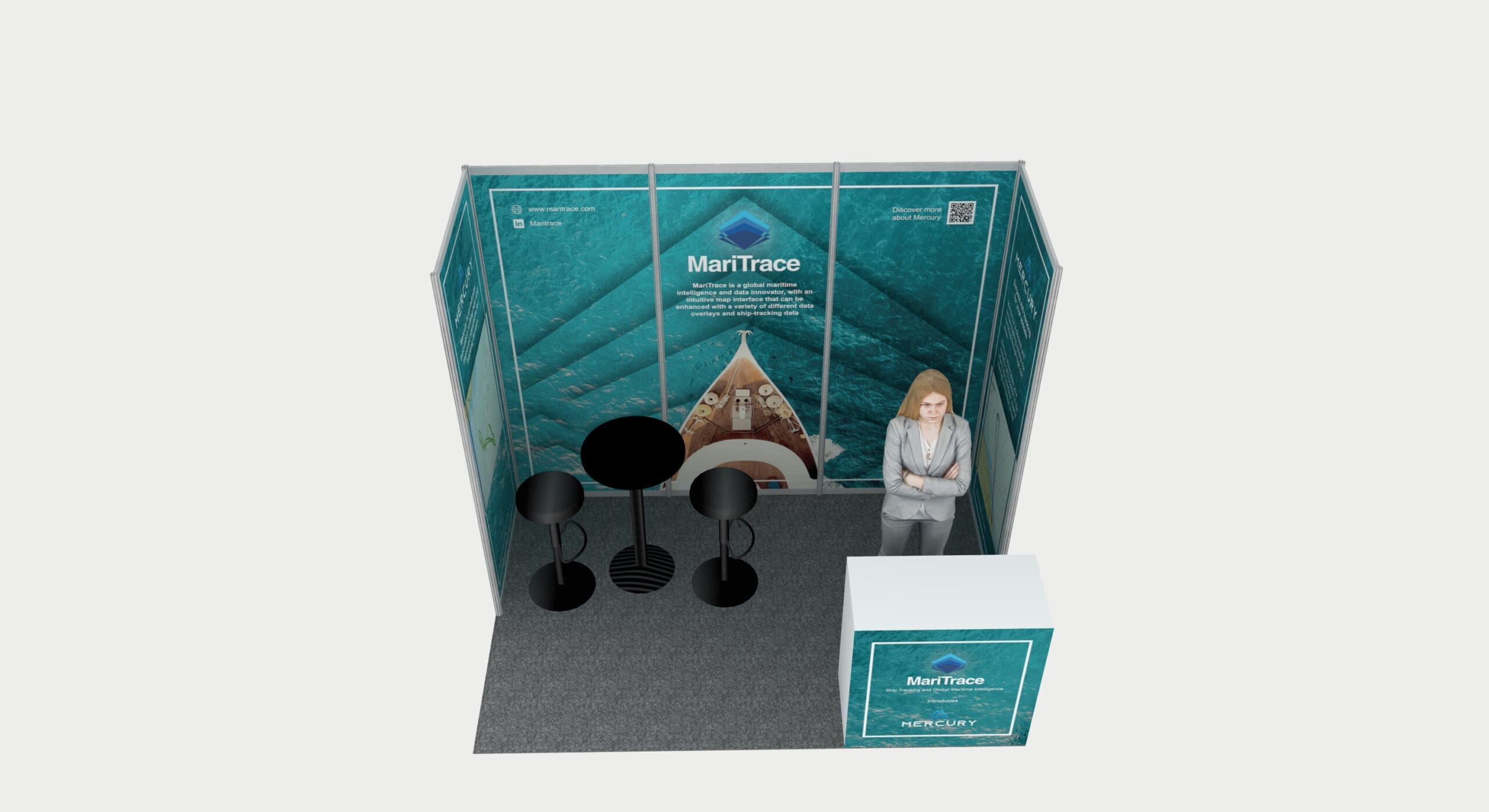 Portable exhibition stands from Uncontainable - here at the Superyacht Show in Barcelona